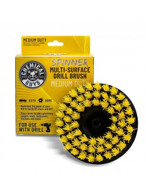SPINNER CARPET DRILL BRUSH 5'' MEDIUM DUTY YELLOW