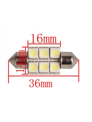 LED ΑΠΛΑ ΣΩΛΗΝΩΤΑ 12V 6pcs FLUX 36mm